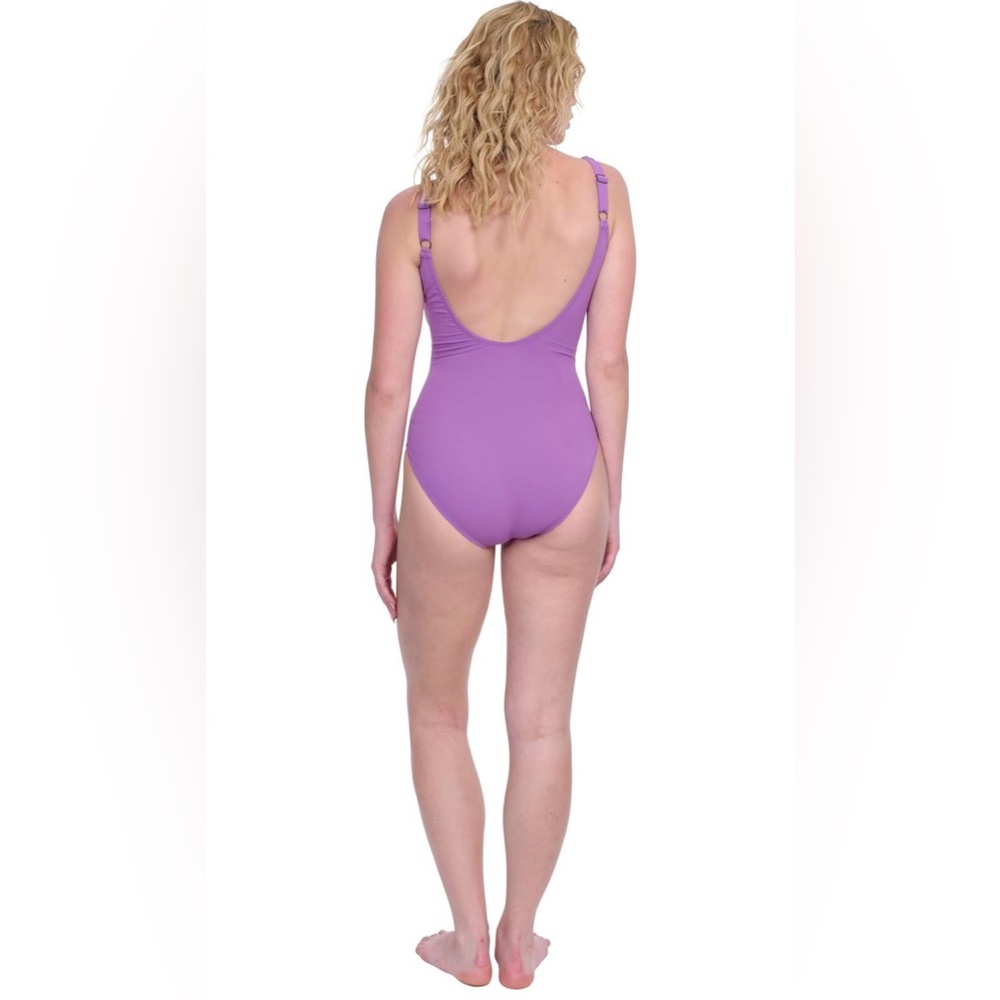 Gottex Women’s Surplice One Piece Bathing Suit Soft Cups and Adjustable Straps - Picture 2 of 9
